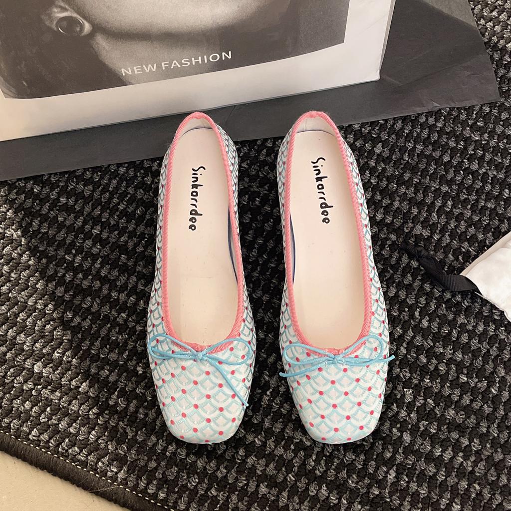 Fashion In Summer 2025 Wear Round Toe Straight Buckles Casual and Comfortable Women's Flats Cut-out Mary Jane Single Shoes fishnet Shoes
