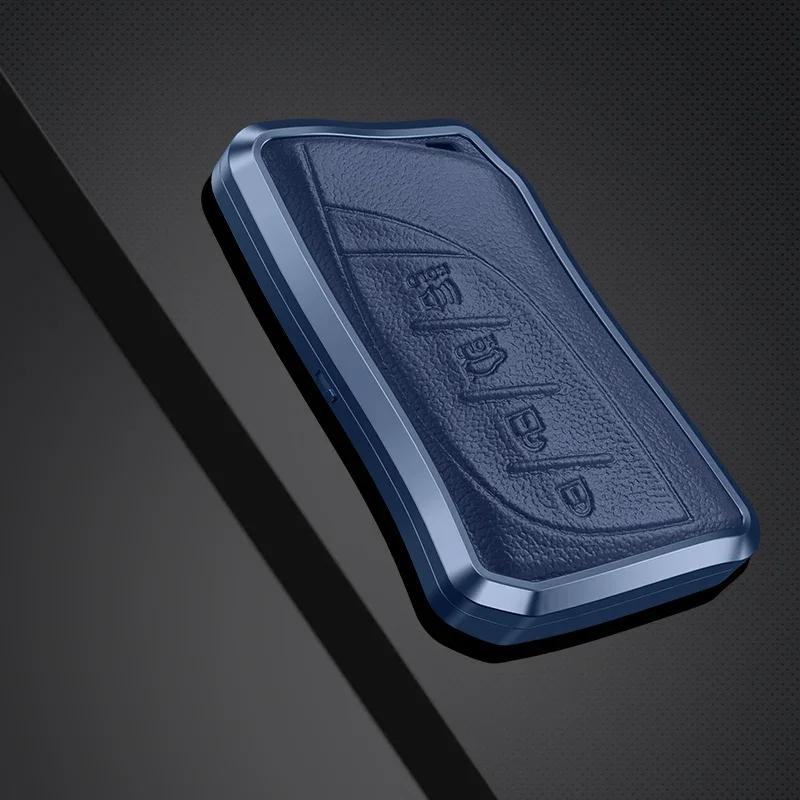 Alloy Leather Car Key Cover Shell For Lexus Es Nx Gs Rx Ux250 Ux260 Es350 3/4 Button Remote Holder Auto Accessories