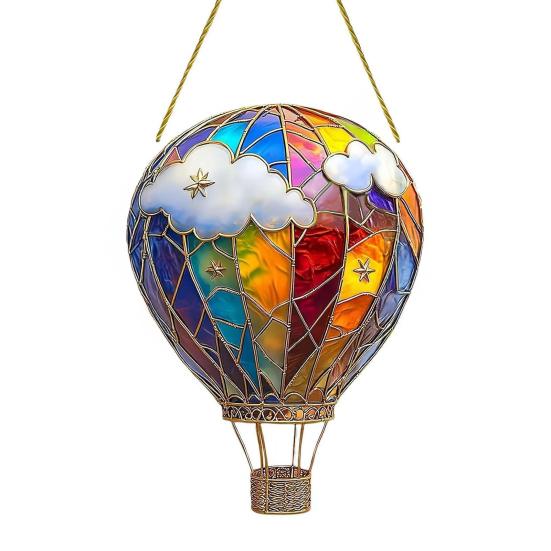 Hot Air Balloon Decoration 2D Flat Acrylic Pendant Colorful Hot Air