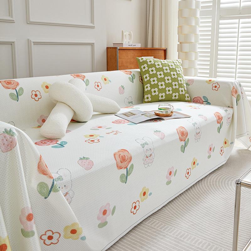Ice Silk Sofa Cover, Summer Cartoon Cute Sofa Cover, Cute Fun Sha Releases Full Package Sofa Cover