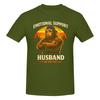 1 Piece Emotional Support Husband Do Not Pet Funny Bigfoot Funny 100 Cotton Tshirt Emotional Support Husband Tees Tops For Unisex