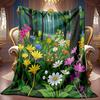 A 2D Floral Forest-themed Flannel Blanket with Soft High-definition Digital Printing, a Cooling Blanket Suitable for All Seasons! Soft and Breathable