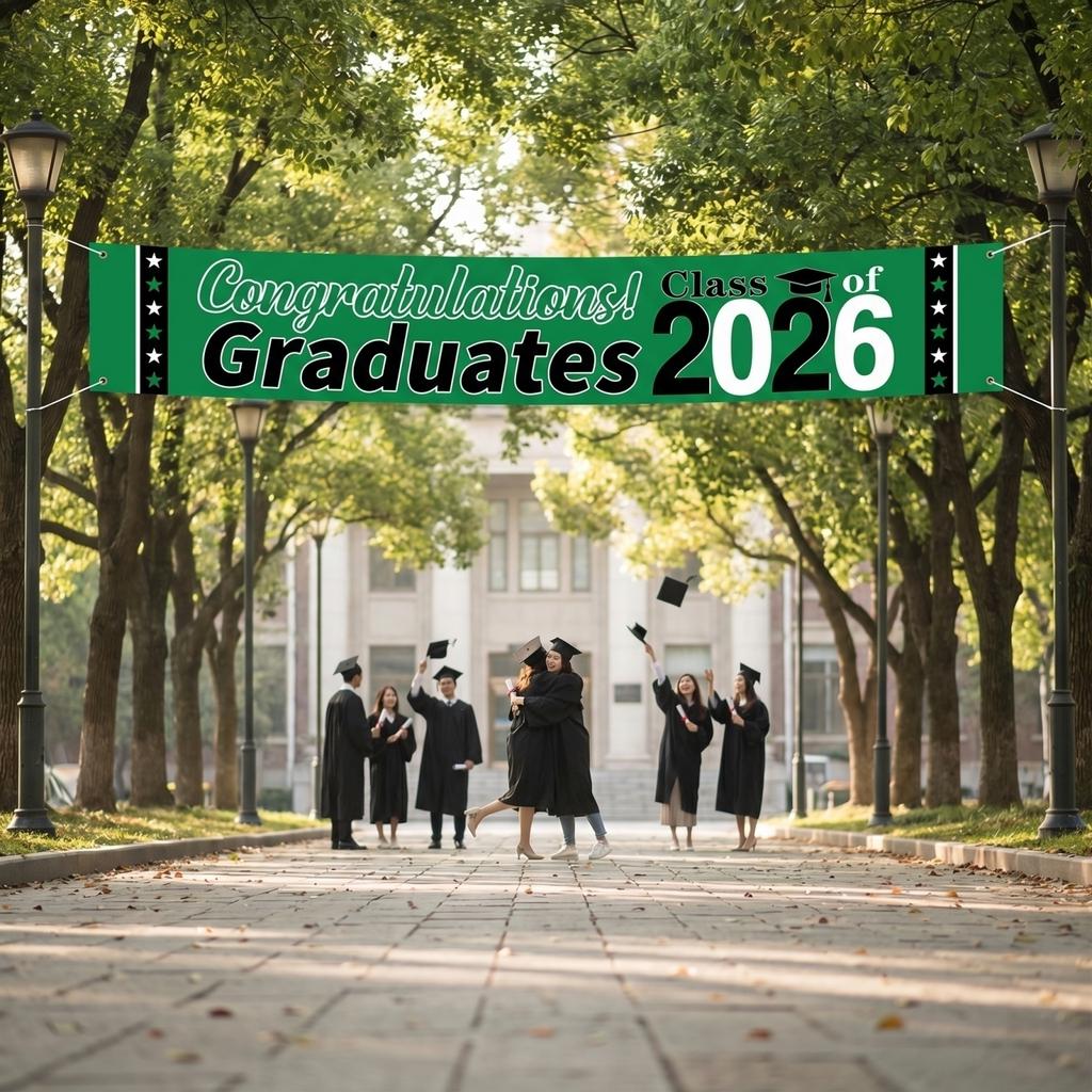 Graduation Banner Class of 2026 Graduation Party Decoration Banner Congrats Graduates Photo Prop Banner for Graduation Ceremony