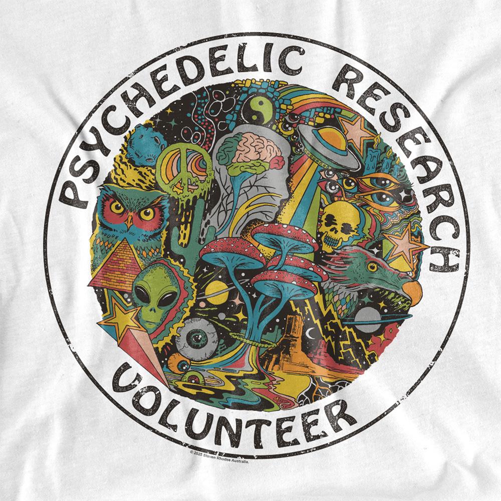 Steven Rhodes Womens/Ladies Psychedelic Research Volunteer T-Shirt
