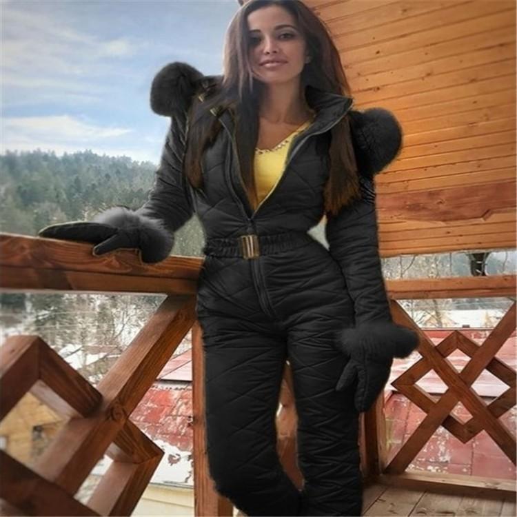 Sieviešu garām piedurkņu bodiji Slēpošanas tērps