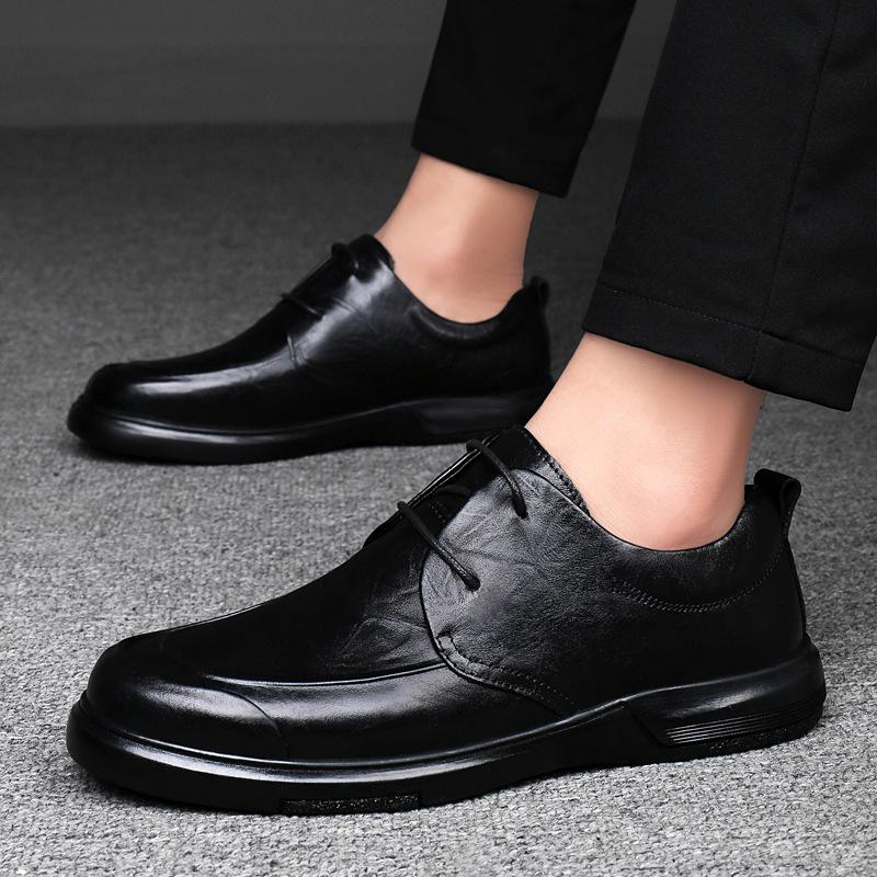 Men's shoes spring and autumn men's business men's casual shoes soft-soled casual shoes round head leather shoes men
