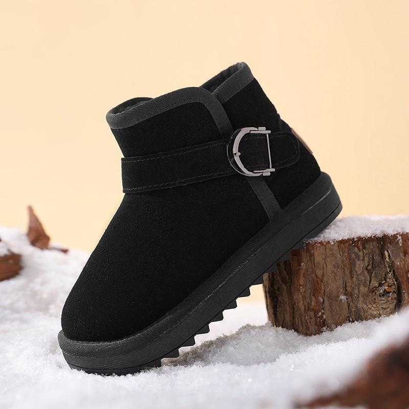 2025 Winter Children's Slip-On Snow Boots, Plus Velvet, Thickened, Soft Sole - Boys & Girls