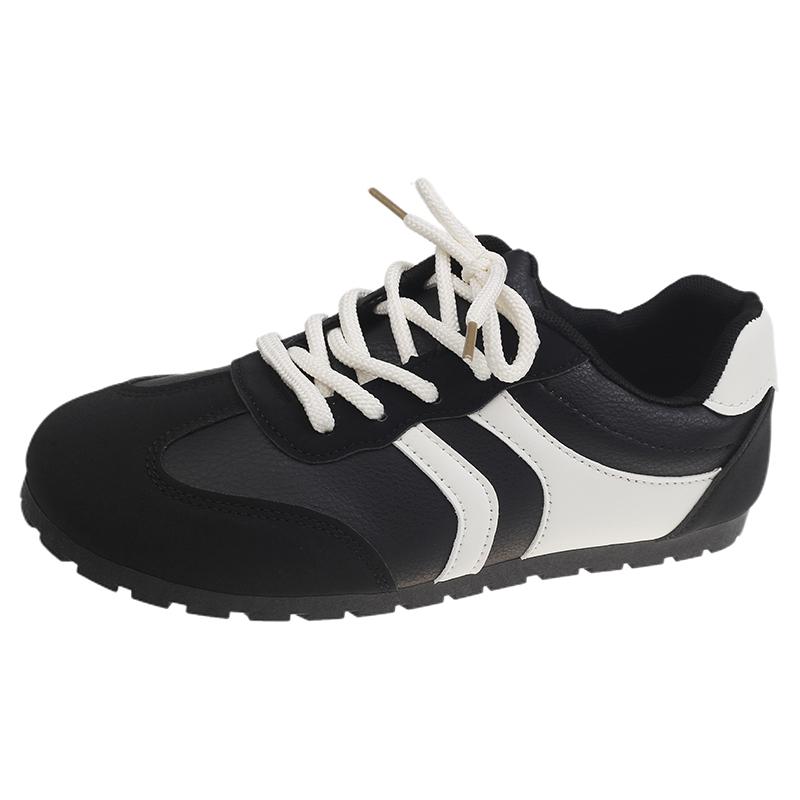 Retro German Training Shoes Women Spring Summer New Flat Bottom Casual Small White Shoes Students Tied Sports Female Gump Shoe