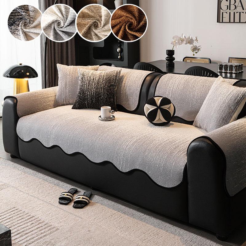 

1PC-Vintage Light Luxury Alien Sofa Mat Winter New Fixed Anti slip Anti cat Scratch Living Room Sofa Mat 90*90cm сірий