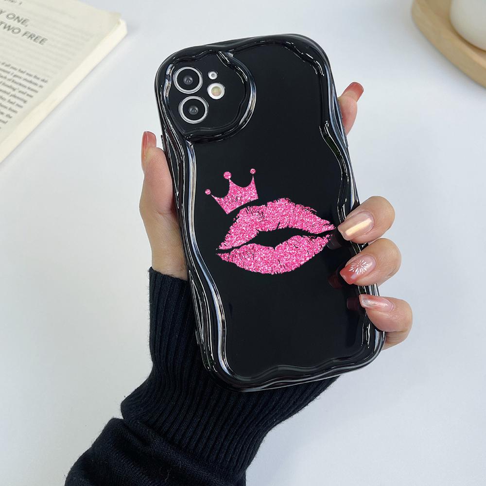 LZ20 Lips kiss design Clear Soft Wave Phone Cases for iPhone 15 13 Pro Max 12 mini 14 8 Plus XS Max XR 6 Protection Back Cover