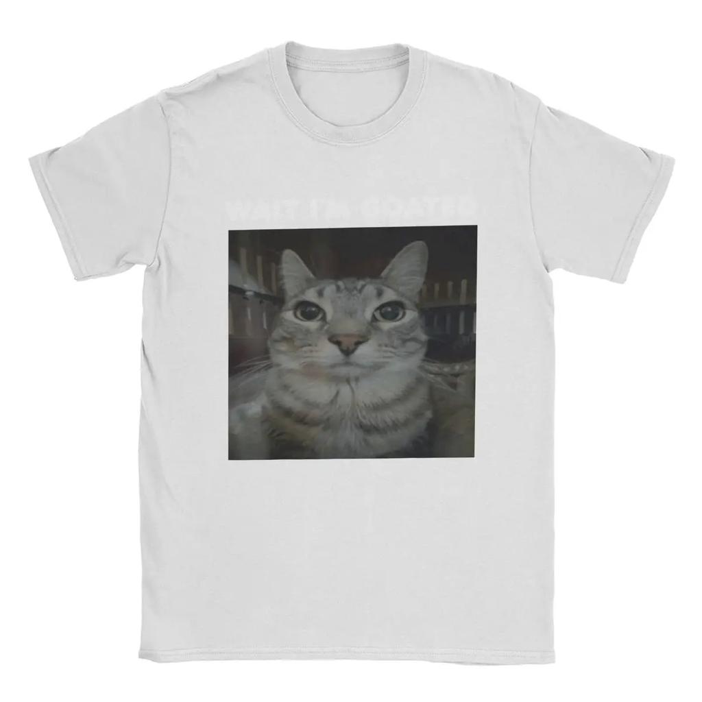Herren Warte ich bin der Beste Meme Katze T-Shirts 100% Baumwolle Kleidung Lustige Kurzarm Rundhals T-Shirts Neuankömmling T-Shirt