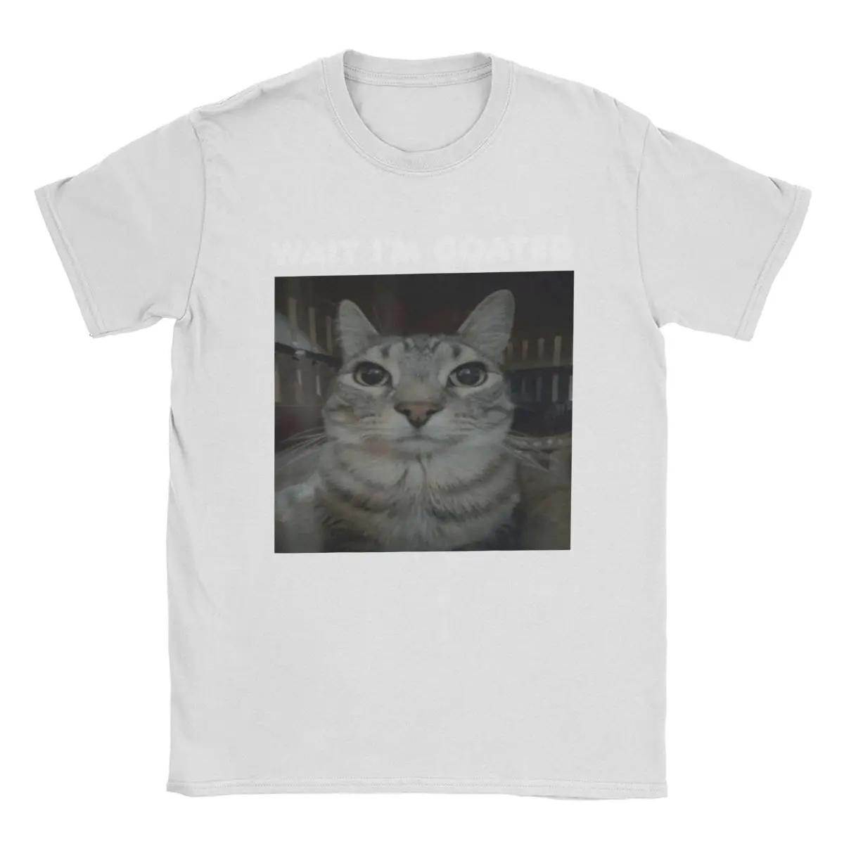 

Men s Wait I m Goated Meme Cat T Shirts 100% Cotton Clothes Funny Short Sleeve Round Collar Tees New Arrival T-Shirt XXXL белый
