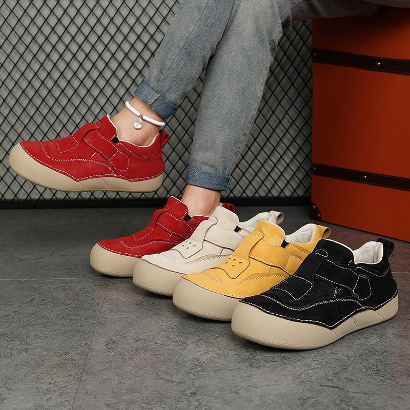 Damen Frühling 2026 Brot Schuhe: Weiße Schuhe mit dicker Sohle für Hosen mit weitem Bein, Lässiger Stil