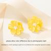 Big White Camellia Flower Imitation Pearl Stud Earring for Women Elegant Korean Sweet Resin Ear Wedding Party Jewelry
