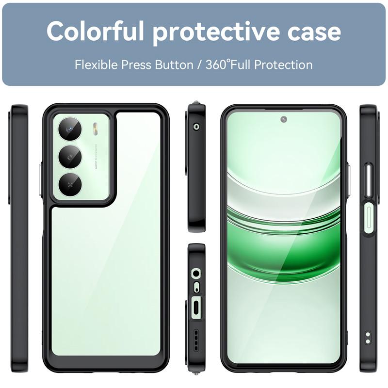 For Realme 14X Global Case Realme 14X Global Cover TPU Clear PC + Silicone Shockproof Protective Phone Cover Realme 14X Global