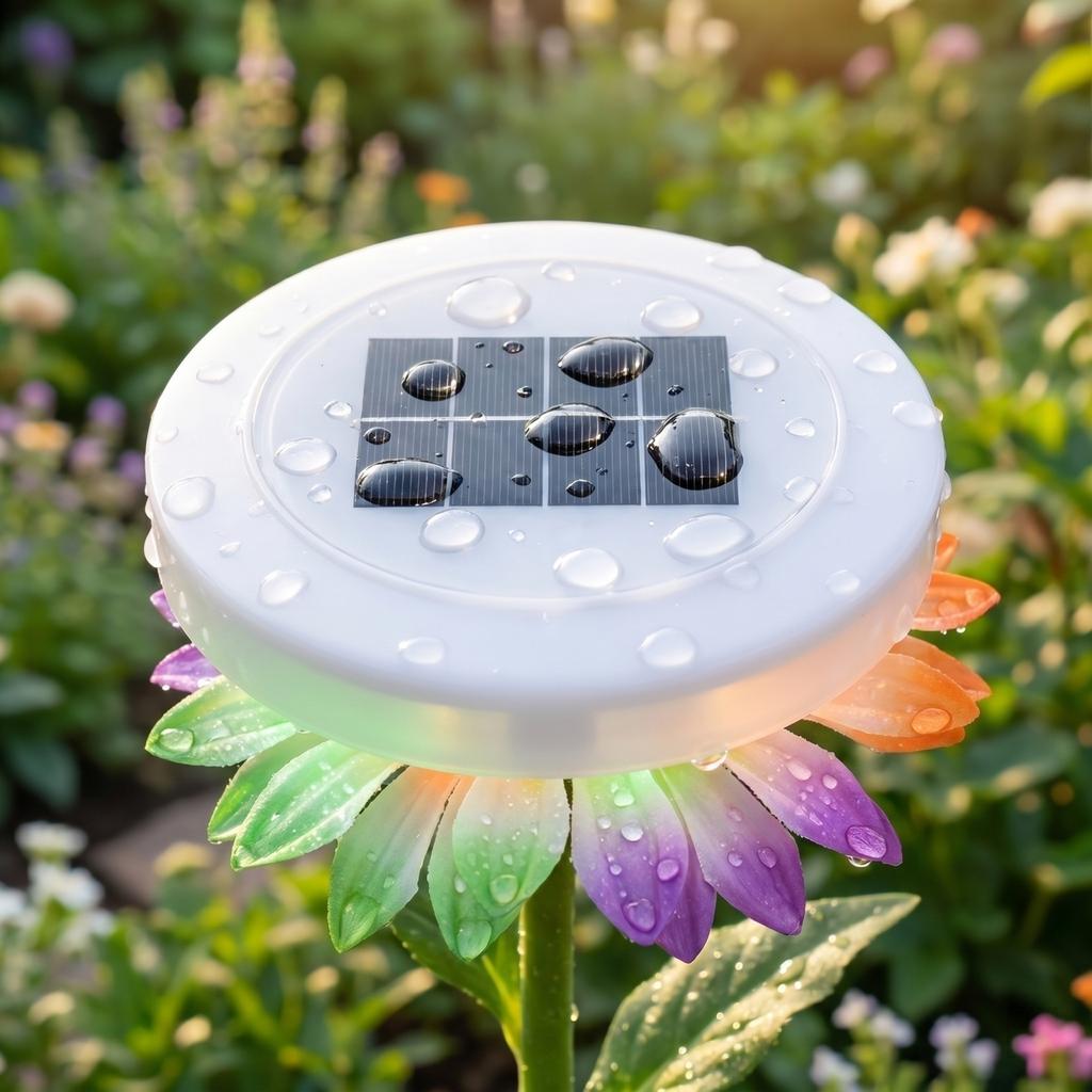 Solarbetriebene künstliche Blumen-Gartenleuchte, dekorative Pflanzenlampe für den Außenbereich mit Solarpanel für Hof, Weg, Rasen, Terrasse