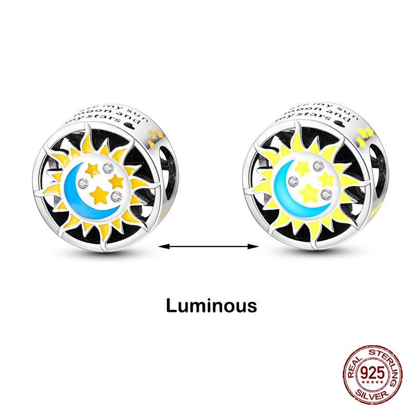 silver-plated Glow in the dark Firefly Honeybee Star Charms Beads Fit Qikaola Original Bracelets Fine DIY Jewelry Gift