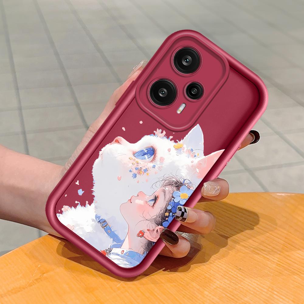 Weiches Silikon-Telefongehäuse mit quadratischem Leiterdruckmuster, vollständige Abdeckung, Kamera, stoßfestes Schutzgummigehäuse für Xiaomi Redmi