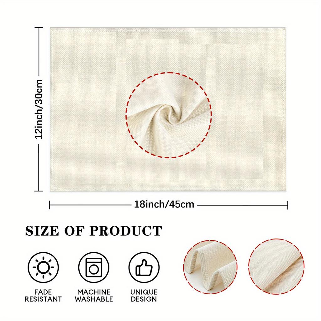 4/6pcs Christmas Tree Snowflake Star Pine Branch Placemats, 12x18 Inch Washable Table Mats for Kitchen Dining Home Party Decor,
