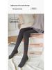Fleece-Lined High-Waisted Grey Stirrup Footed Leggings for Women - Warm Micro-Compression Vertical Striped Tights