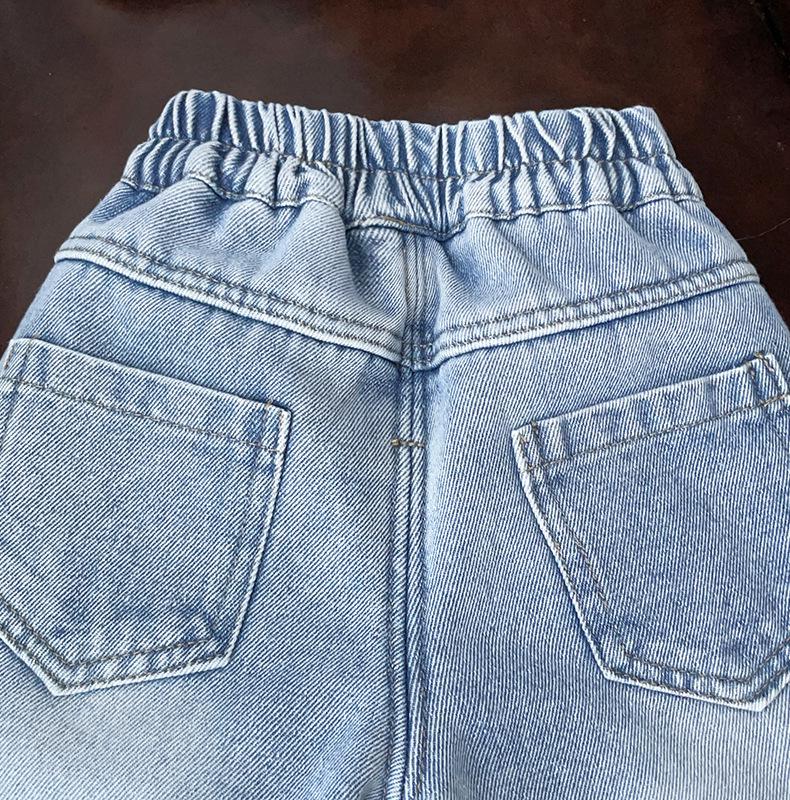 Tvättade Mjuka Denimbreda Byxor för Flickor - Mångsidiga Casual Långbyxor (2026)