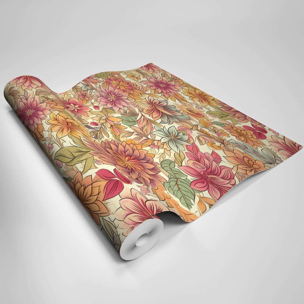 Self-adhesive Textured Wallpaper Wall Decoration for Living Room and Bedroom Plant Waterproof and Wear-resistant Wall Stickers