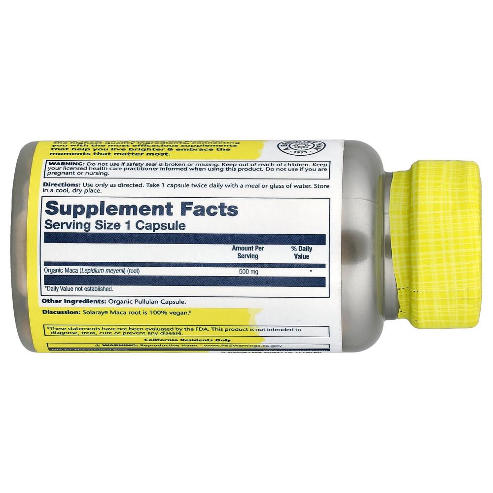 Solaray Maca 500mg Capsules, 100 Count