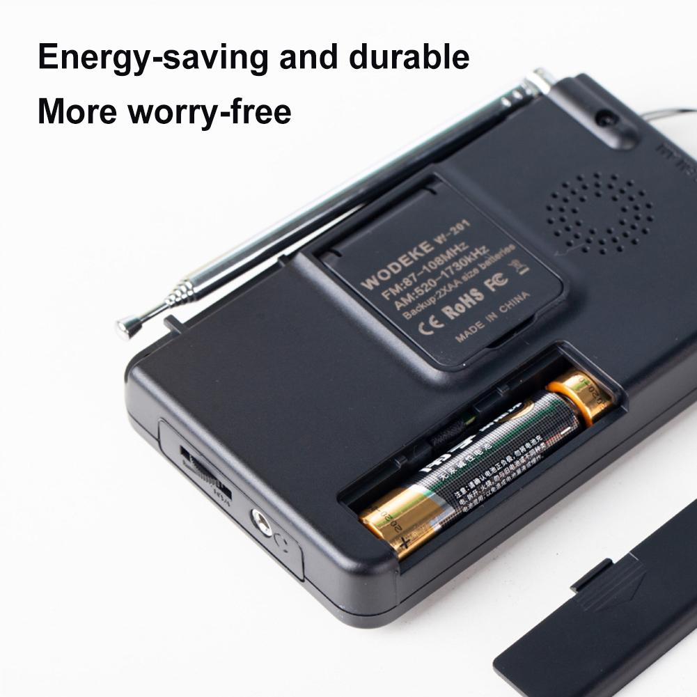 Portable Radio with Loud Speaker Headphone Jack Pocket Radio Battery Operated Radio for Indoor Outdoor and Emergency Use