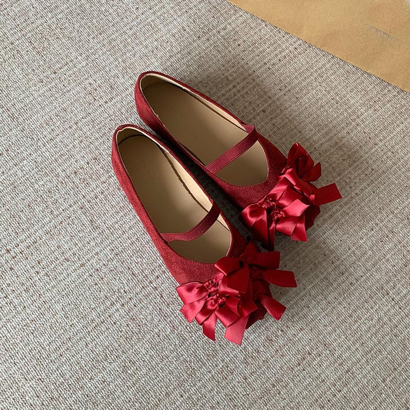 

Модная женская обувь с мелким вырезом, женские балетки, танцевальная обувь, мягкие модные женские балетки с бантом-бабочкой, обувь слипоны, новые 35 красный