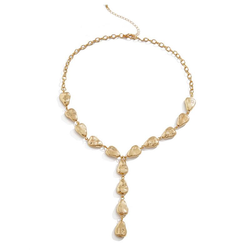 New Irregular Baroque Y-shaped Clavicle Chain Ins Premium Sense Niche Water Drop Pendant Necklace Female