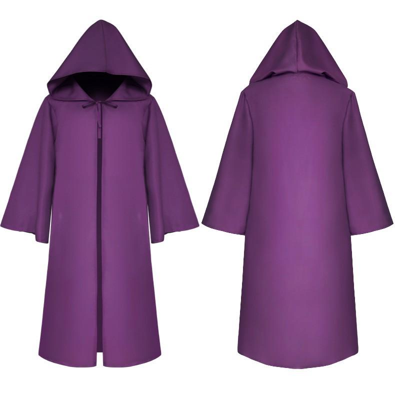 Halloween Medieval Grim Reaper Robe: Hooded Cape Costume for Children & Adults
