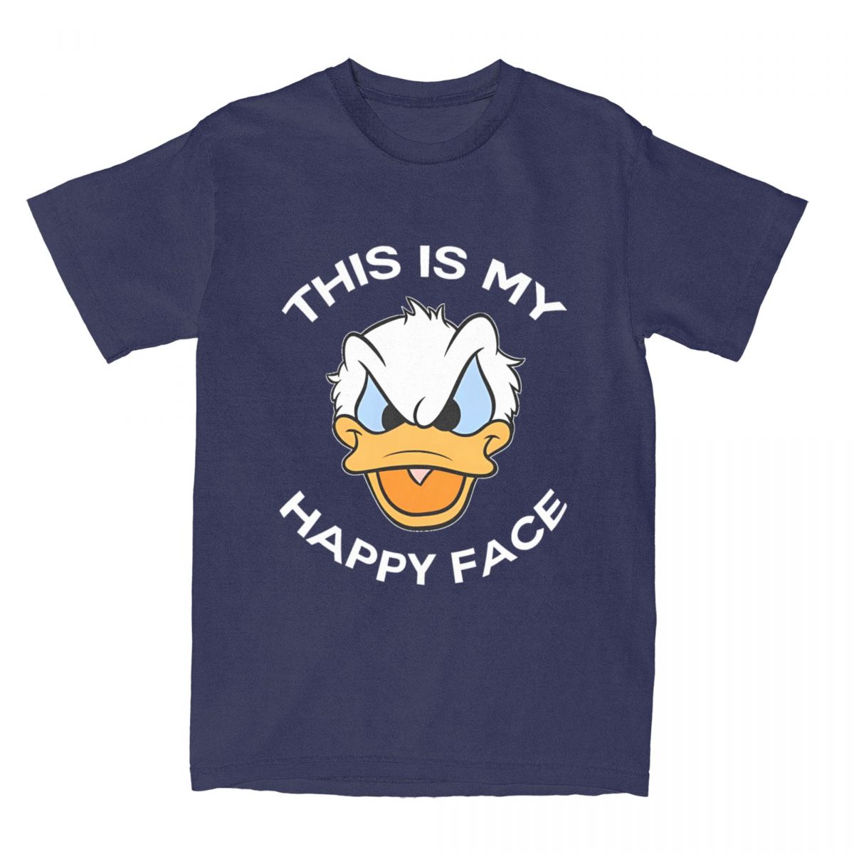 

Casual Donald Duck This Is My Happy Face T-Shirts Men Women Pure Cotton Tees Shirt Gift Idea Clothing 4XL