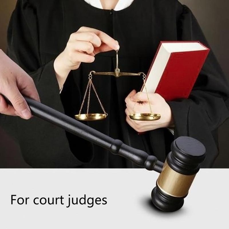 Gavel Block Set Handcrafted Vintage Finish Wood Round Hammer Sound for Judge Lawyer Meeting Auction Sales for Kids Toys