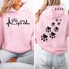 Retro Fashion Cat Heart Printed Hoodie Y2k Street Clothing Cat Lover Men and Women Loose Casual Hooded Sportswear K Pop Clothes