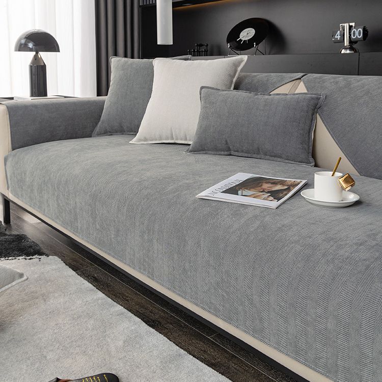 Solid Color Herringbone Pattern Non-Slip Sofa Cushion Four Seasons Universal Chinese Imperial Concubine Sofa Cover Modern Thickened