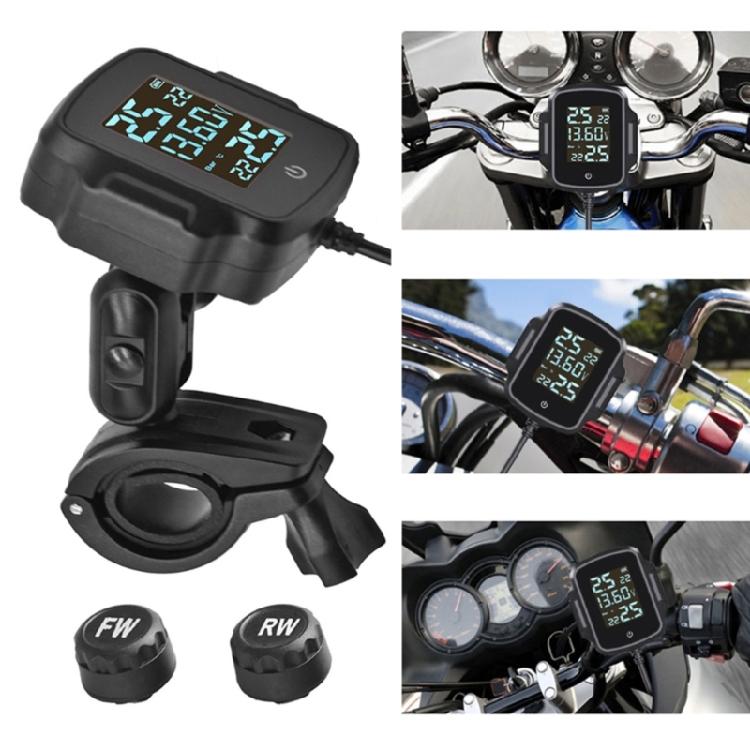 Bezdrátový LCD displej QC3.0 Alarmový systém monitorování tlaku v pneumatikách motocyklu