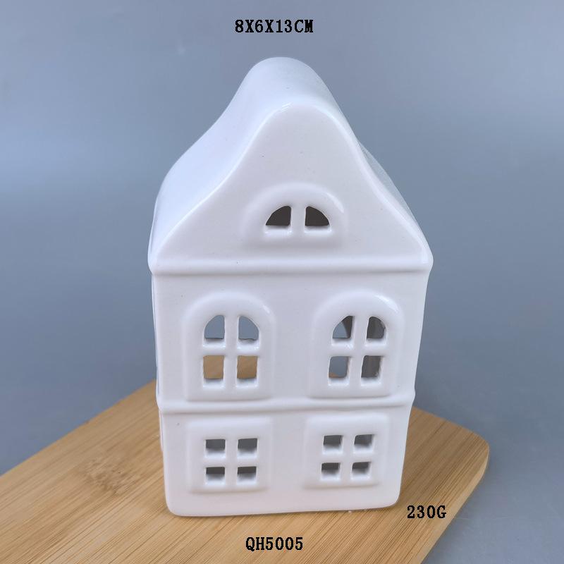 Ceramic house ornaments, Christmas ceramic candlestick house, creative white porcelain house, Christmas gift ceramic ornaments