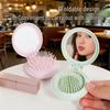 Korean Cute Macaron Soft Color Mini Folding Mirror & Air Cushion Comb Set