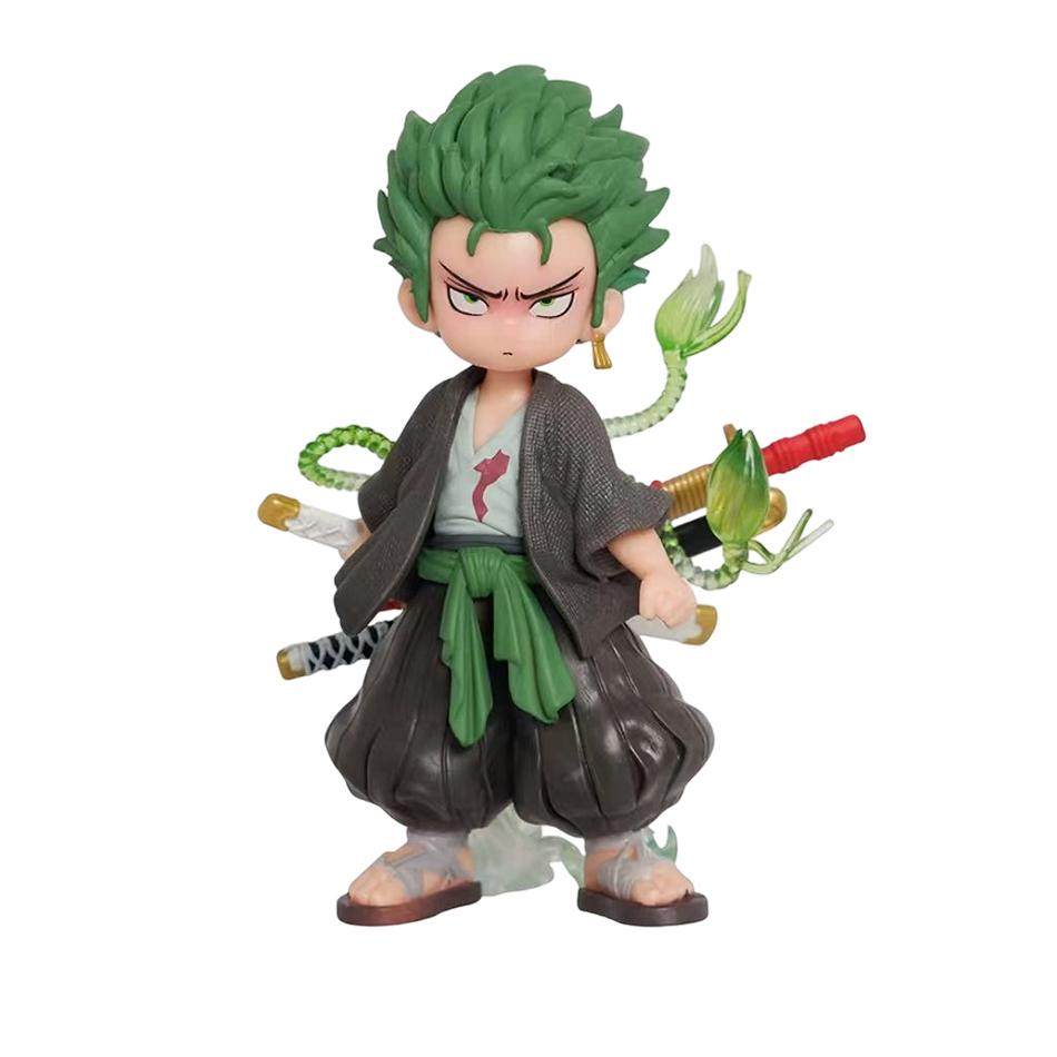 12-15cm ONE PIECE  Anime Monkey D Luffy Roronoa Zoro Q-Version PVC Model Desktop Car Ornament  Kids Birthday Christmas Gift Toys