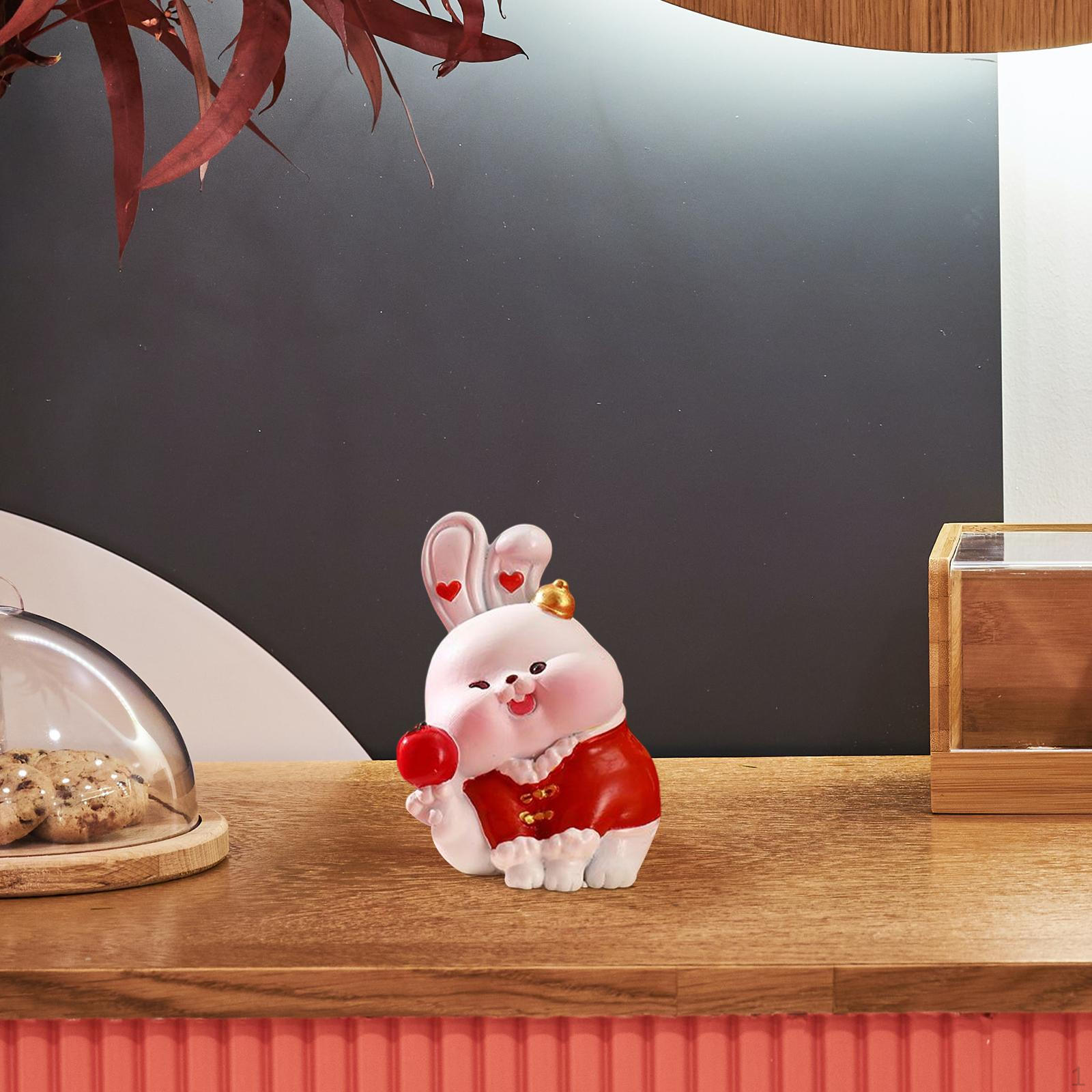 

Chinese Statue Bunny Figurine Animal Figurines for Shop Desktop Holiday Easter Style C