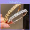 Minimalist Zirconite Copper Bangle With Gold Finish For Fashionable Ladies