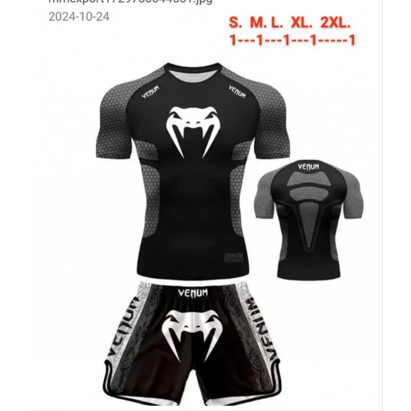 Kids Youth Boxing Training Set Short Sleeve Top Pants Martial Arts Sparring