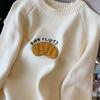 New Arrival: Cozy Orange Embroidered Pullover Sweater - Women's Autumn Winter Knit Top