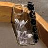 Gothic Style Black White Lace Floral Print Phone Case for iPhone 17 16 15 14 13 12 11 Pro Max 17E 16E Air 15 Plus X XS XR Cover
