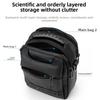 Casual Men Crossbody Bag Large Capacity Nylon Wearable Belt Hanging Bag Multi-Pockets Multi-functional Small Shoulder Bag Travel