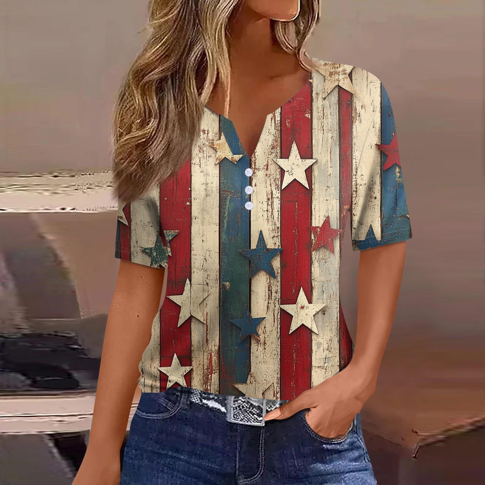 

Жен. Футболка С принтом Пуговицы С короткими рукавами Повседневные Выходные Мода Классический V-образный вырез Обычный Верх L бежевый