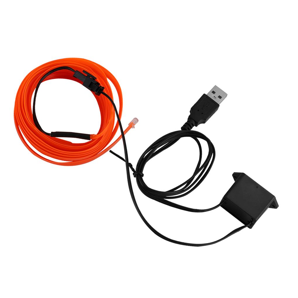 Light Strip LED Lamp Light Glow Flat Edge EL Wire String Strip Rope Tube