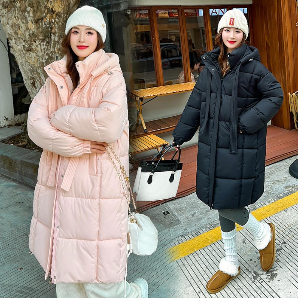 women's loose and long over-knee winter thickened cold-resistant and cold-resistant coats, cotton-padded jackets