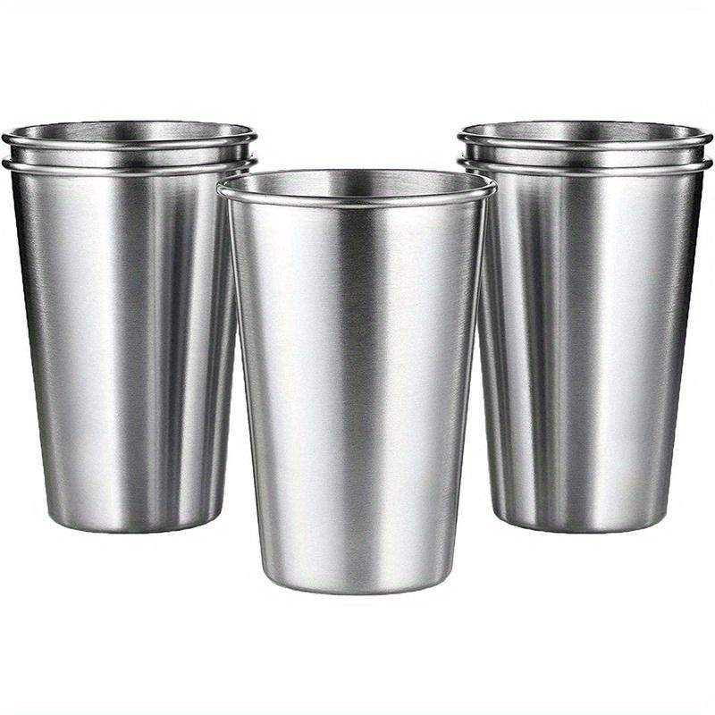 16oz Stainless Steel Metal Beer Cup Wine Cups Kitchen Accessories for Portable Drinkware Set