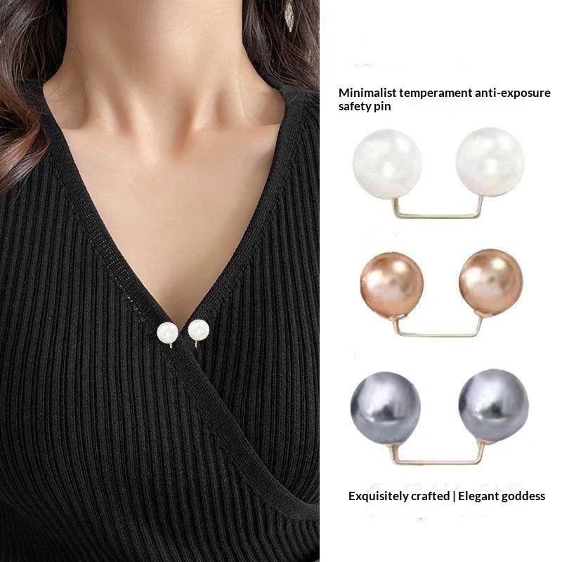 Pearl Sleeve Clips 2 Pack No Sew No Trace Clothing Holders for Adjusting Long Sleeves Weekend Outings